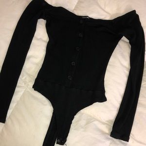 Black long sleeve body suit